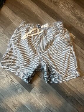 Striped Blue and White Men’s Drawstring Shorts